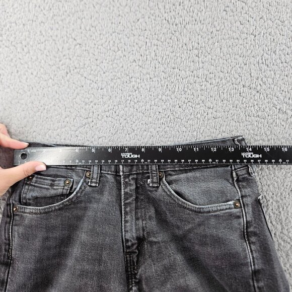 Levis Jeans Mens 29x30 Black 505 Straight Leg Distressed Denim Classic - Picture 9 of 16